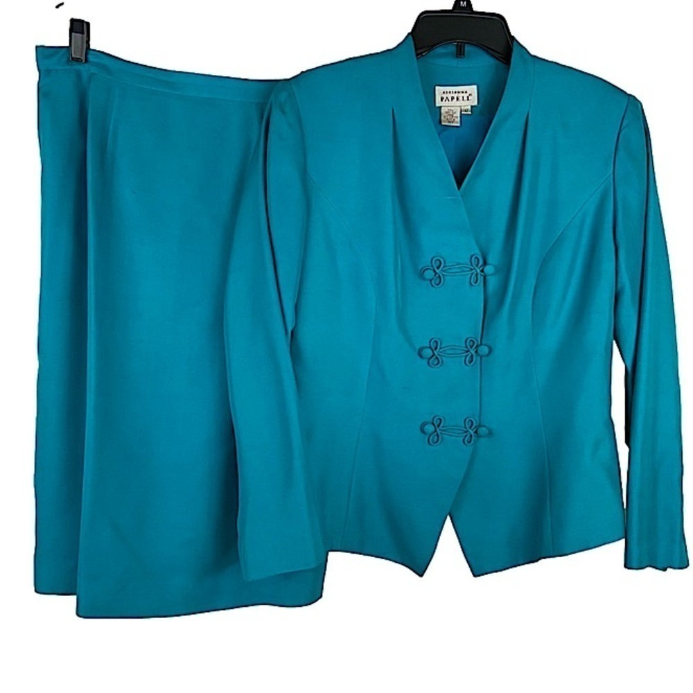 Adrianna Papell Blue Midi Pencil Skirt for Work